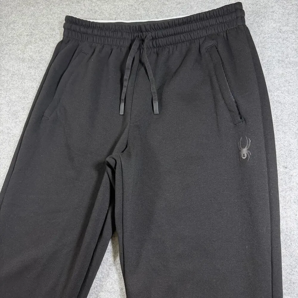Spyder Active Sweatpants Mens M Black Drawstring Elastic Waist Zip Pockets